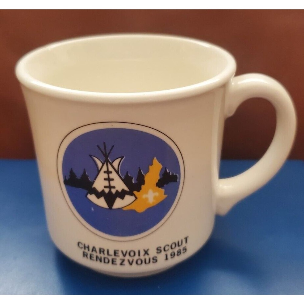 Vintage Charlevoix Scout Rendezvous 1985 Coffee Tea Mug Cup